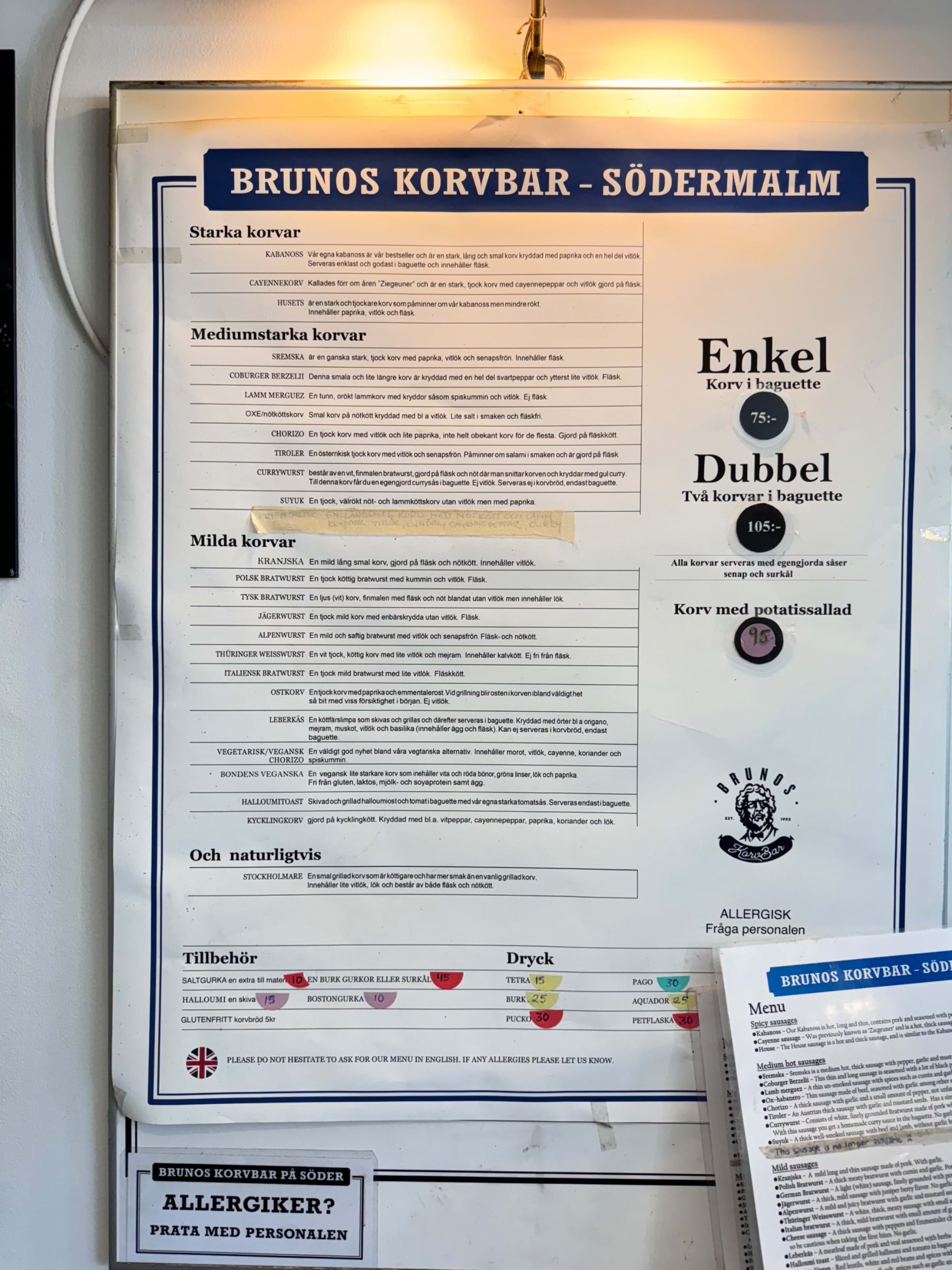 Photo from Brunos Korvbar Södermalm by Hedvig A. (18/05/2024)