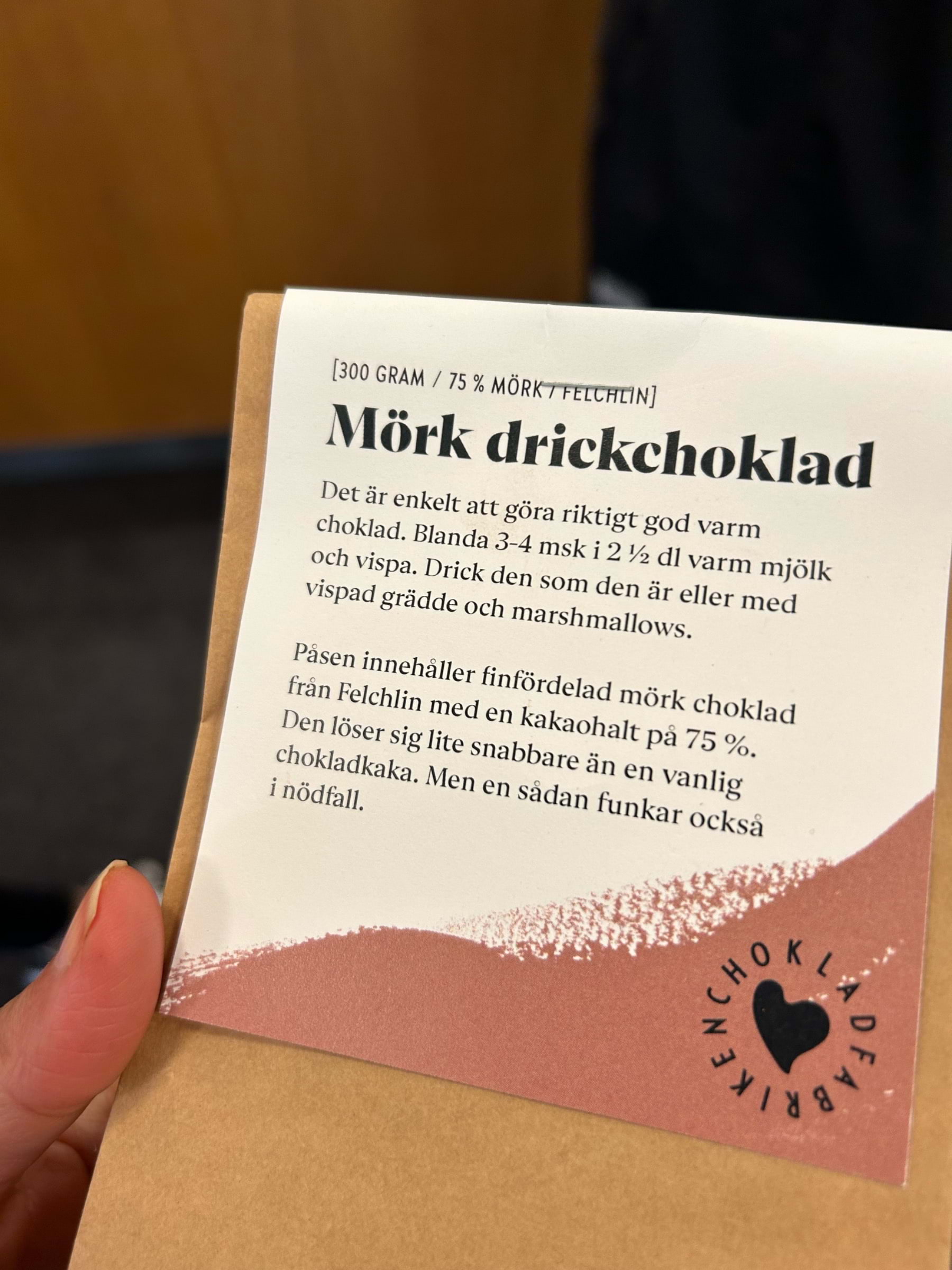 Absolut rekommenderat mörk choklad  – Bild från Chokladfabriken City av Madiha S. (2023-11-04)